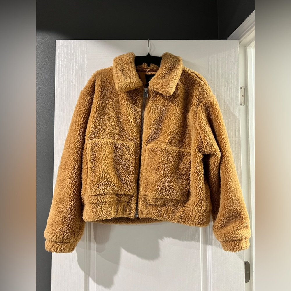 Urban Outfitters Tan Teddy Bomber Jacket - Picture 2 of 9